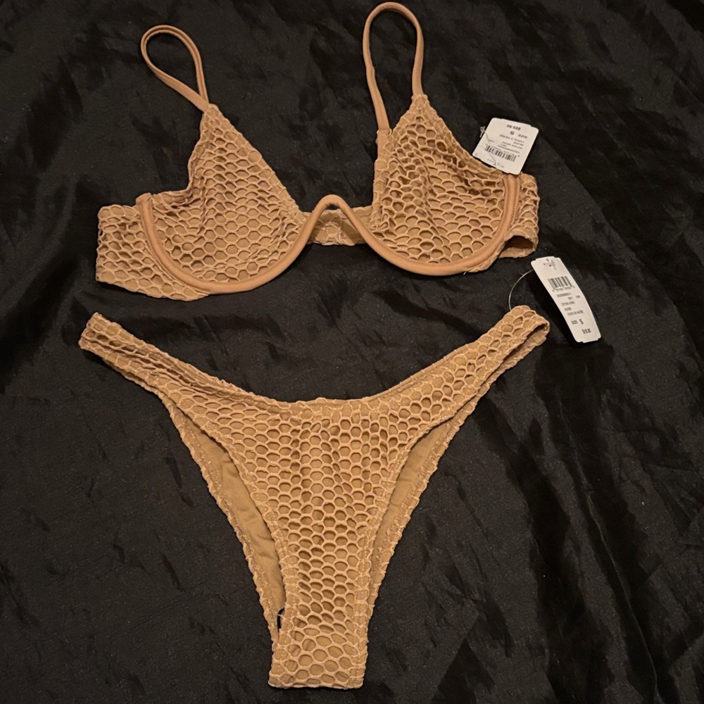 Windsor Honeycomb Lace Bikini in Beige